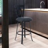 Lola Contemporary 30" Bar Height Barstool in Matte Finish with Faux Leather and Tall Back for Lumbar Support - 2 of 4