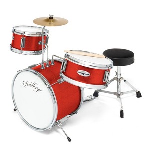 Ashthorpe 3-Piece Complete Junior Drum Set - Beginner Drum Kit with Drummer's Throne - 1 of 4