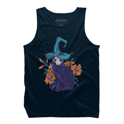 Men's Design By Humans Spooky Cat By jess1586 Tank Top