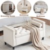 NicBex 51.25 Inch Storage Ottoman Bench Modern Velvet Bench with 1 Pillow, Arms and Wooden Frame for Living Room, Bedroom, Load 250 lb - 3 of 4