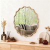 SEVOBAL Decorative Wall Mirrors Yellowish Brown 30 inch Wavy Round Solid Wood Frame Decorative Mirror, Brown, 30"*1.18"*30" - 4 of 4