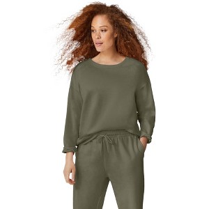 ellos Plus Size Boxy Fleece Sweatshirt - 1 of 4