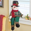 Collections Etc Festive Green Plaid Plush Poseable Snowman Sitter Figurine 9.5 X 4.5 X 23 - 2 of 2