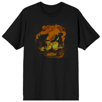 Call Of Duty X Godzilla Vs Kong Monster Battle Map Men’s Black T-shirt