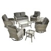 XIZZI Outdoor Patio Swivel Chair Conversation Set, 3/5/7/8 Piece Sofa Sets w/ Side Table, 360° Swivel Seats & Optional Coffee Table/Loveseat - 2 of 4