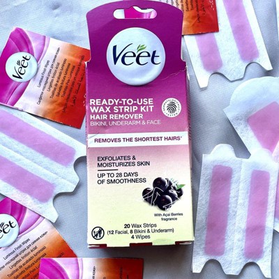Veet 3-in-1 Complete Face Cream Waxing Kit - 20ct : Target