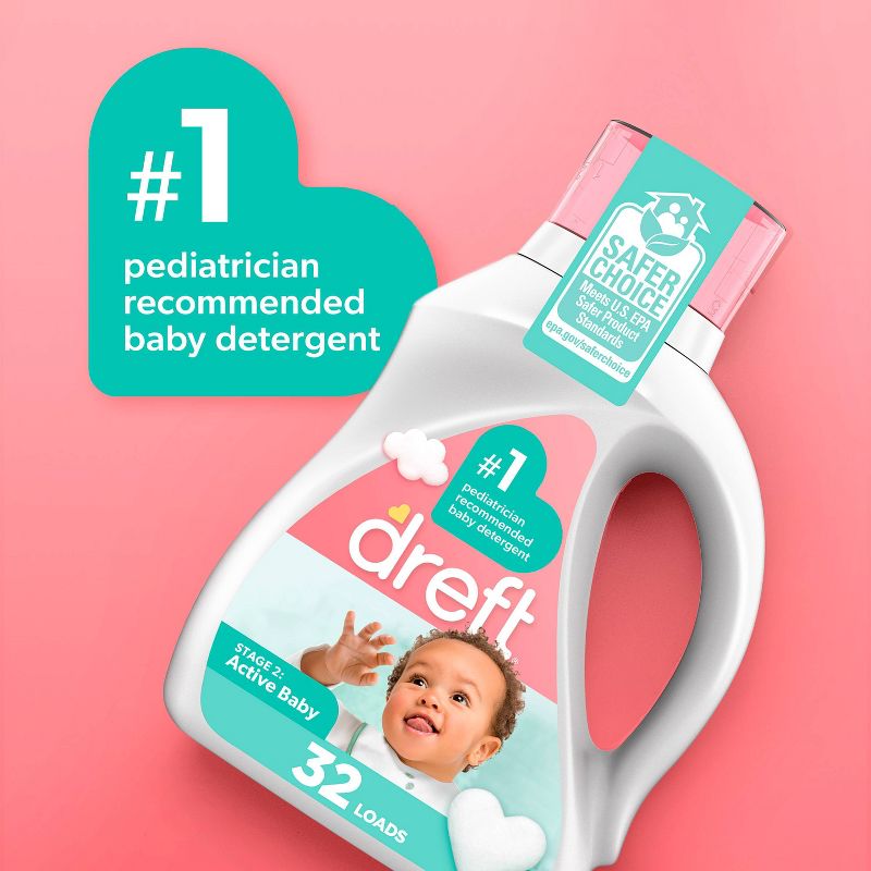 Dreft Active Baby Liquid Laundry Detergent HE Compatible , 6 of 14