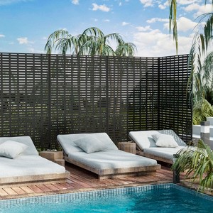 Abraham Grid Black Galvanized Steel Screen - 1 of 4