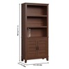 Garvee 71" Farmhouse Bookcase with Doors, Cherry Bookshelf with Storage Cabinet, 5-Tier Retro Book Shelf Rustic Bookcase for Living Room Office - 2 of 4