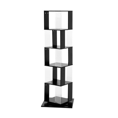 NicBex Rotating Bookshelf with Acrylic Plate Bookcases for Living Room Home Office