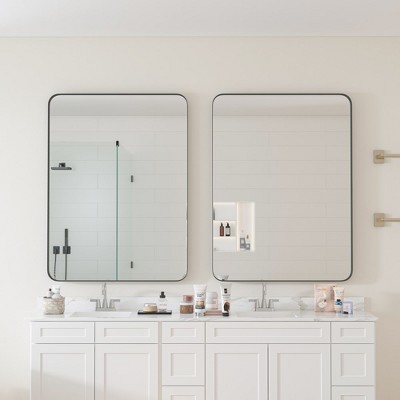Bathroom Mirror Wall Mounted 30"x40" Large Rectangle Mirror With Metal Frame For Bedroom Living Room Entryways Dorm