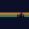 Junior's Design By Humans Castle Silhouette Amongst a Rainbow Stripe By T-Shirt - 2 of 2