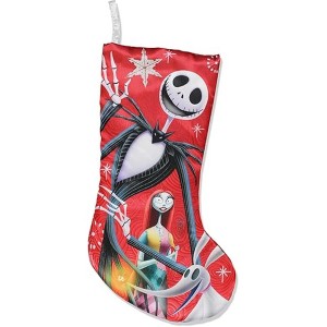Kurt Adler Christmas Stocking, The Nightmare Before Christmas Jack and Sally, 19" - 1 of 4
