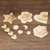 Unique Bargains Unfinished Cutouts Decoration Craft Wooden Flowers 50 Pcs - 4 of 4