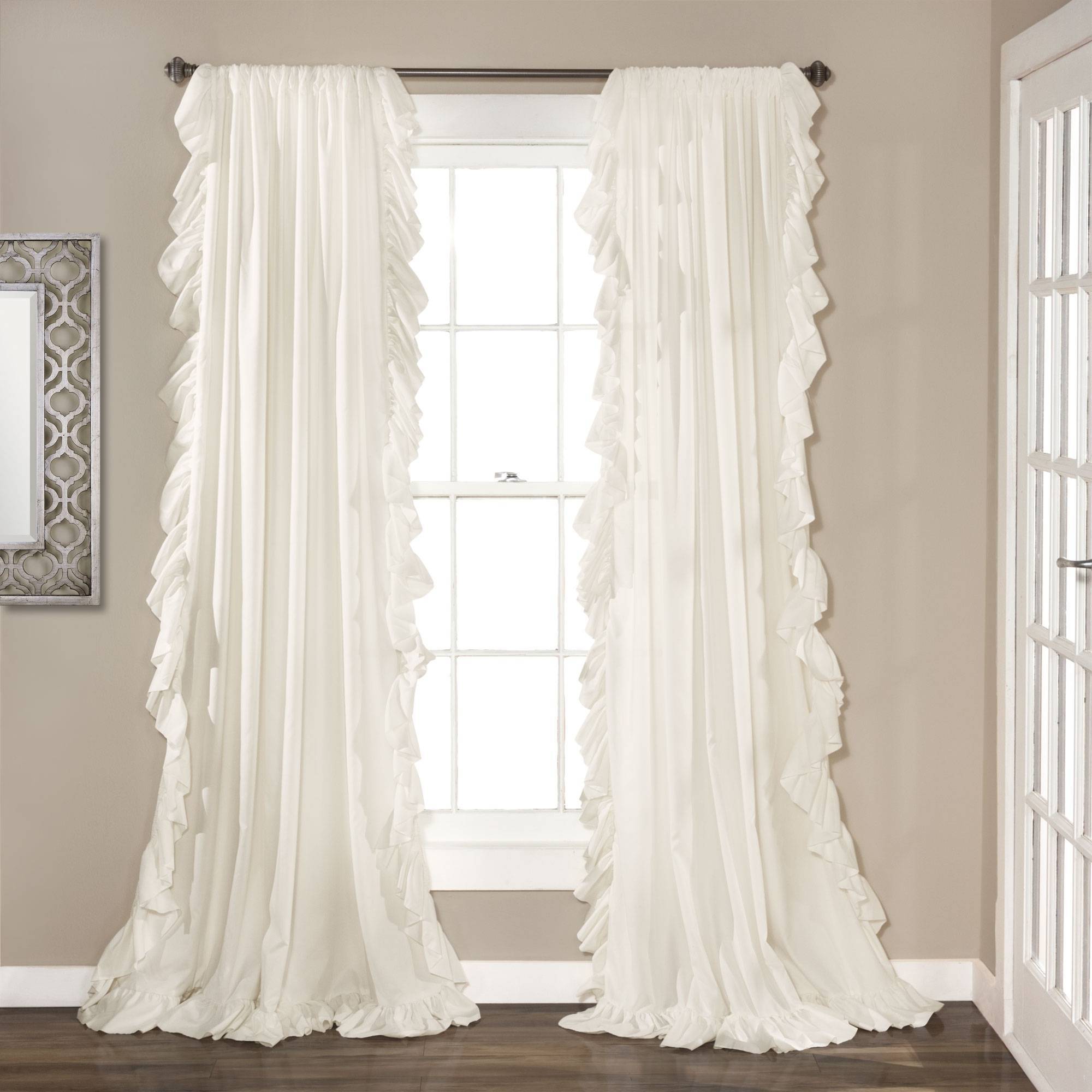 Set of 2 (95"x54") Reyna Light Filtering Window Curtain Panel - Lush Décor