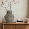 LuxenHome Rustic Mottled Brown Terracotta 12.1-Inch Tall Urn Vase with Handles - 3 of 4