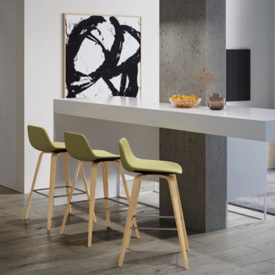 yellow Harvard Bentwood Bar Stool Set of 2