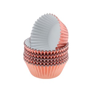 Unique Bargains Solid Color Disposable Baking Cups Aluminum Foil Greaseproof Paper 1.97"x1.18" 100 Pcs - 1 of 4