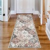 Washable  Area Rug, Non-Slip TPR Backing, Stain Resistant, Vintage Floral Design, Foldable Low Pile Accent Carpet for Living Room & Bedroom - 3 of 4