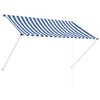 VidaXL Retractable Awning 78.7"x59.1" Blue and White - 2 of 4
