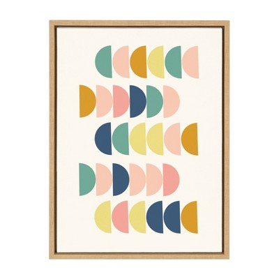 18" x 24" Sylvie Simple Shapes Framed Canvas Wall Art by Apricot and Birch Natural - Kate and Laurel