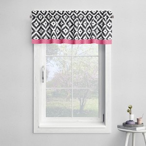 Bacati - Aztec Love Black Fuchsia Window Valance - 1 of 4