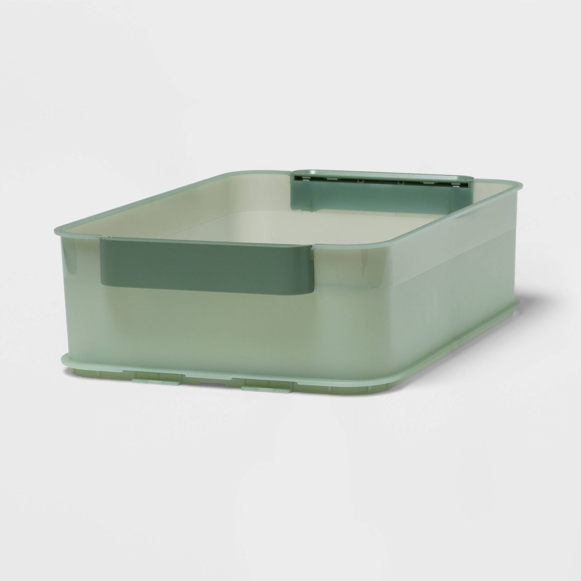 Click in Place 10qt Plastic Storage Bin for Home and Office Organization Green Tint - Brightroom™​