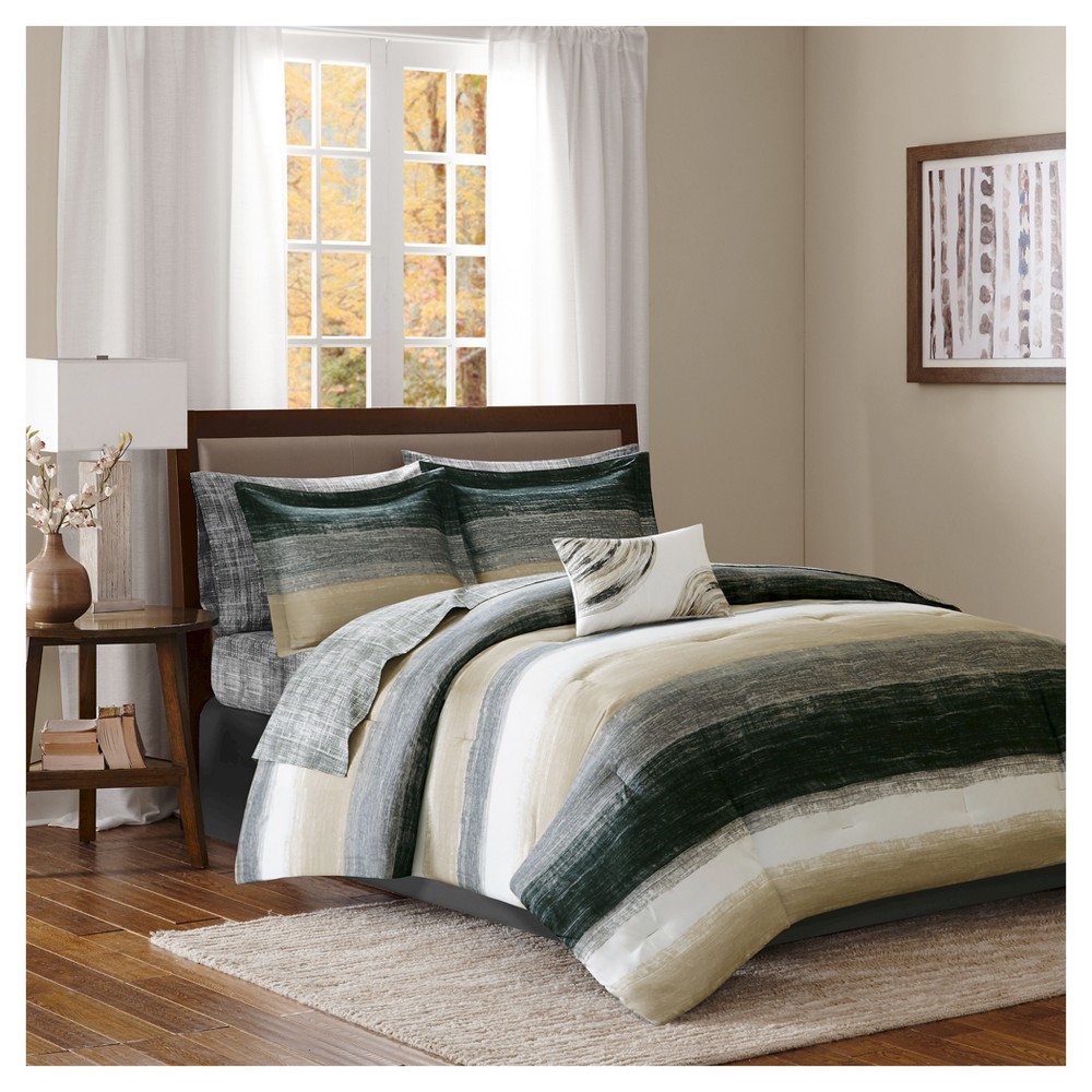 Seth Striped Complete Multiple Piece Comforter Set (California King) 9-Piece