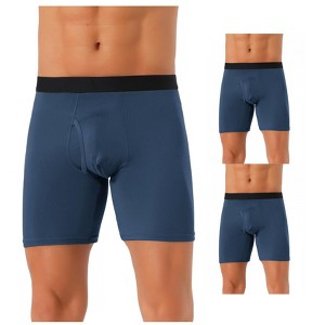 INSPIRE CHIC Men's 3 Pack Lightweight Solid Color Soft Stretch Open-fly Basic Boxer Briefs - 1 of 4