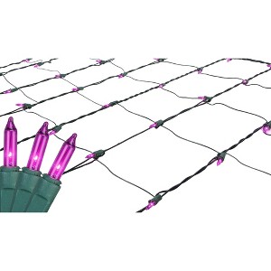 Northlight 4' x 6' Mini Incandescent Net Lights Purple - Green Wire - 1 of 3
