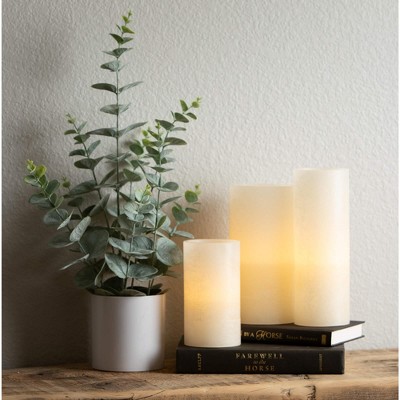 20.5" Green Faux Potted Eucalyptus Bush in White Plastic Pot