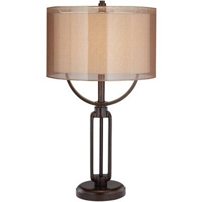andes double shade industrial table lamp