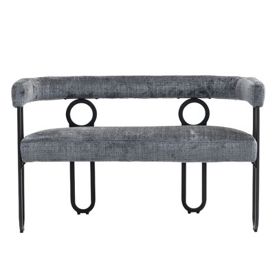 NicBex 46.46 Inch Small Loveseat Sofa Modern Upholstered Chenille Fabric 2 Seater Couch with Metal Legs for Living Room,Apartment