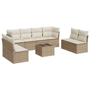 vidaXL Garden Sofa Set Beige - 1 of 4