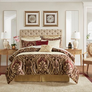 4 Piece Comforter Set Burgundy Queen - 1 of 1