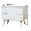 Grungis Mid-Century Nightstands with 2 Drawers,Wooden Night Stand with Tapered Legs,Solid Rubberwood Bedside Table for Bedroom,Living Room - 2 of 4