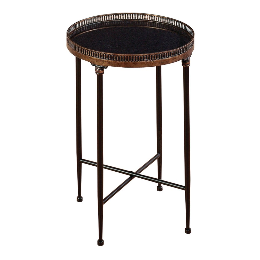 Photos - Coffee Table Traditional Iron Accent Table Black - Olivia & May
