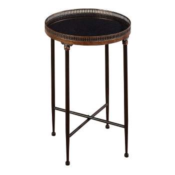 Traditional Iron Accent Table Black - Olivia & May