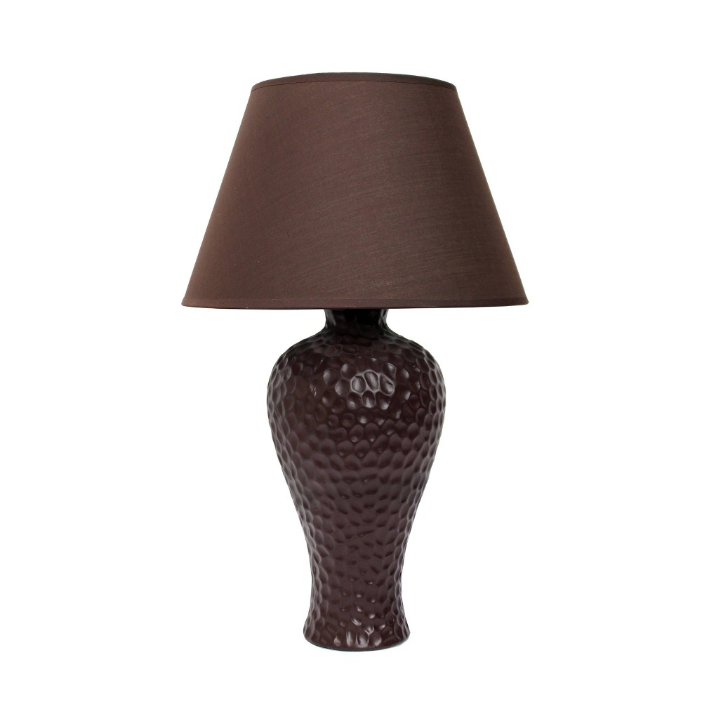 Photos - Floodlight / Garden Lamps Textured Stucco Curvy Ceramic Table Lamp Brown - Simple Designs
