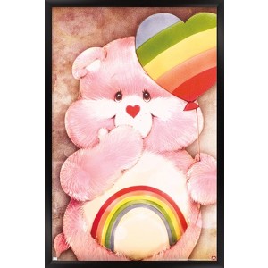 Trends International Care Bears - Cheer Bear Rainbow Balloon Framed Wall Poster Prints - 1 of 4
