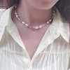 Colorful Beaded Necklace - Freshwater Pearl & Evil Eye Pendant, Stainless Steel 18K Gold Plated Y2K Trendy Jewelry for Women & Teen Girls - 4 of 4