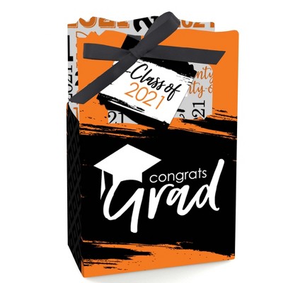 Big Dot of Happiness Orange Grad - Best is Yet to Come - Orange 2021 Graduation Party Favor Boxes - Set of 12