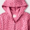 Kids' Adaptive Zip-Up Fleece Hoodie Sweatshirt - Cat & Jack™ Pink Rose - 3 of 4