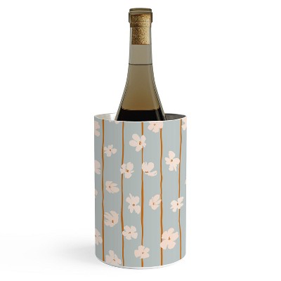 marufemia Peach flowers on green and orange Wine Chiller