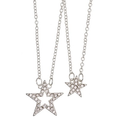 Fao Schwarz Silver Tone Star Pendant Necklace Set : Target