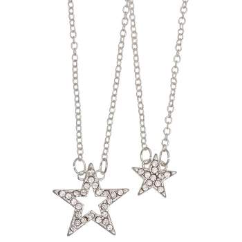 FAO Schwarz Silver Tone Star Pendant Necklace Set