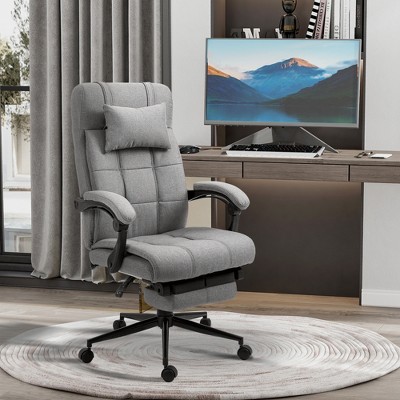 VYNXARIA Executive High Back Office Chair with Footrest & Headrest - Light Grey