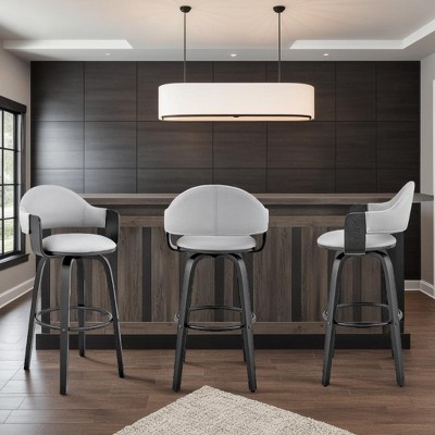 Armen Living Daxton Bar Stool Gray and Black 30 in. Seat Height