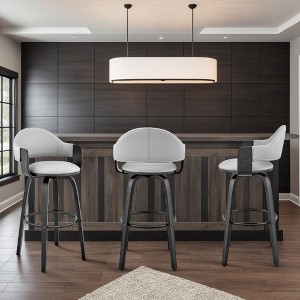 Armen Living Daxton Bar Stool Gray and Black 30 in. Seat Height - 1 of 4
