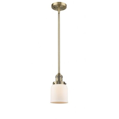 Bell - 1 Light Stem Hung Mini Pendant In Industrial Style-10 Inches Tall and 5 Inches Wide